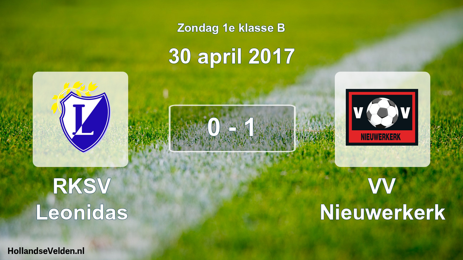 Total number of matches played: RKSV Leonidas - VV Nieuwerkerk 0 - 1 (30 April 2017)