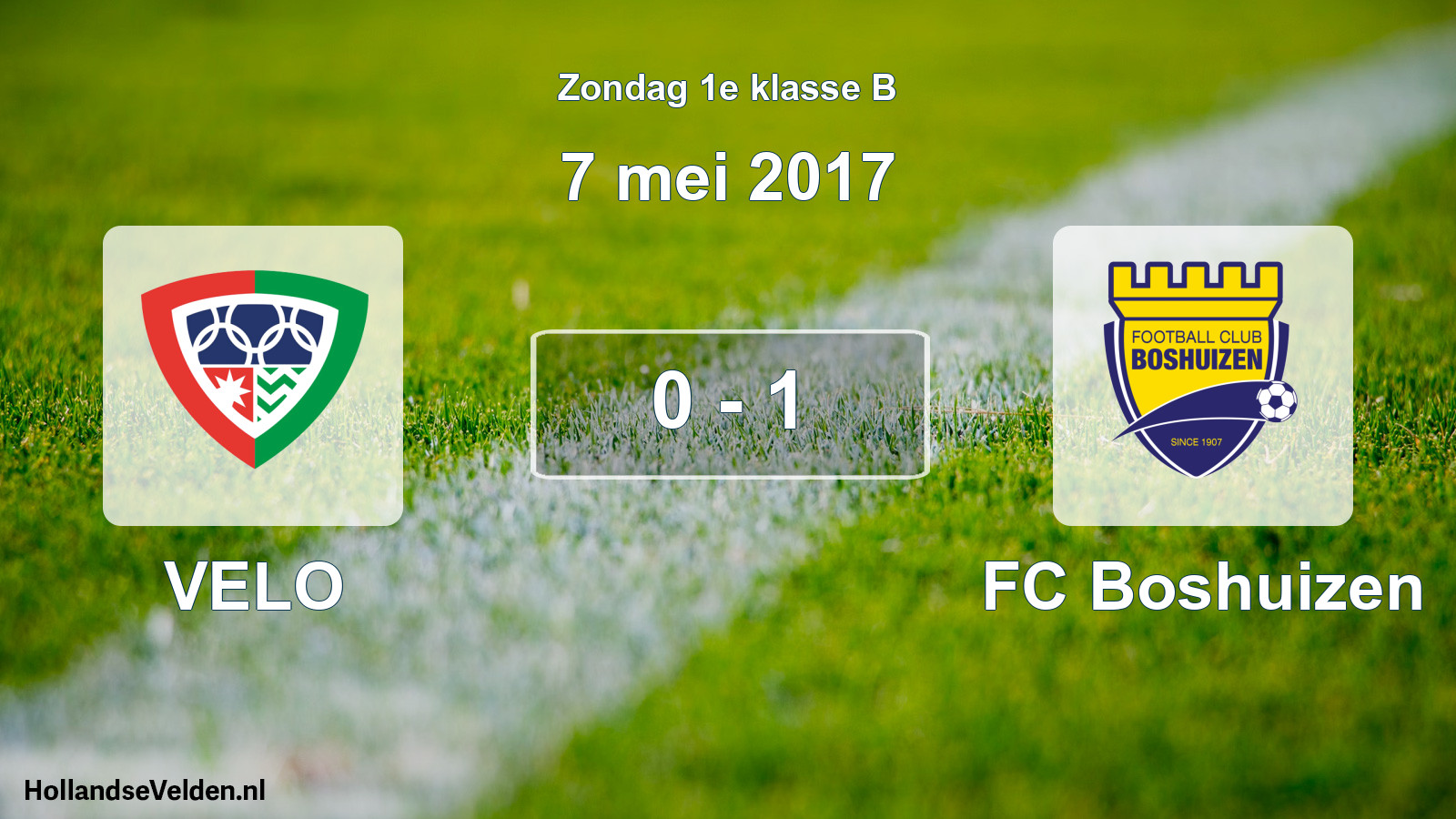 Total number of matches played: VELO - FC Boshuizen 0 - 1 (7 May 2017)