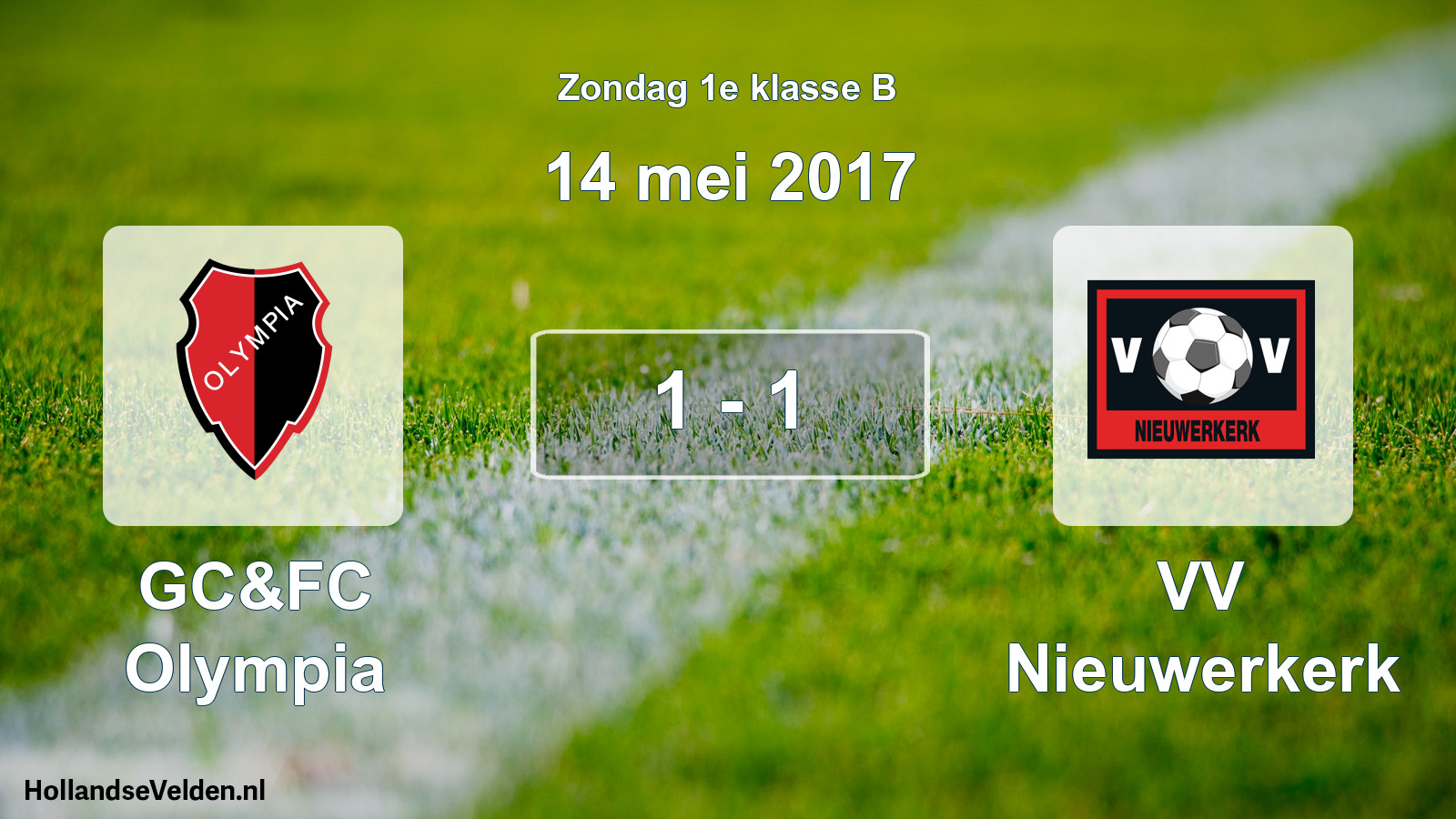 Total number of matches played: GC&FC Olympia - VV Nieuwerkerk 1 - 1 (14 May 2017)