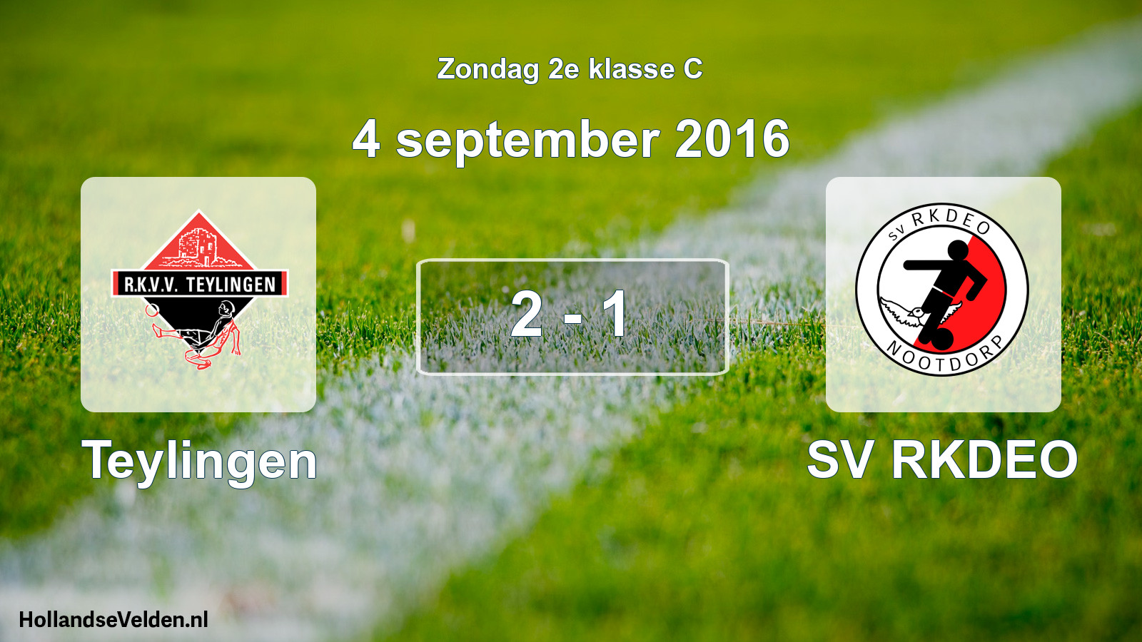 Total number of matches played: Teylingen - SV RKDEO 2 - 1 (4 September 2016)