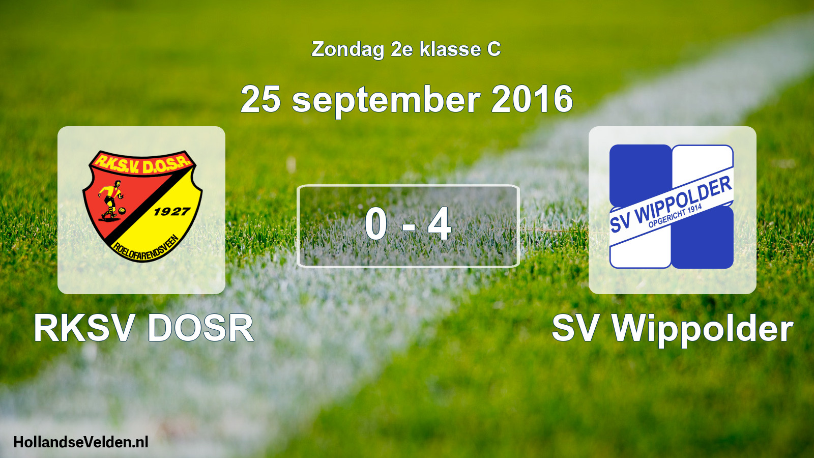 Total number of matches played: RKSV DOSR - SV Wippolder 0 - 4 (25 September 2016)