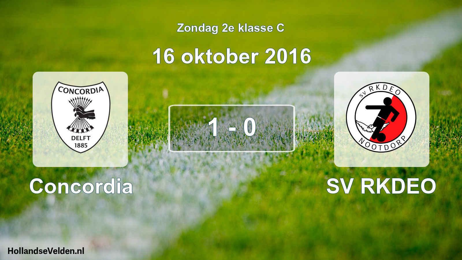 Total number of matches played: Concordia - SV RKDEO 1 - 0 (16 October 2016)
