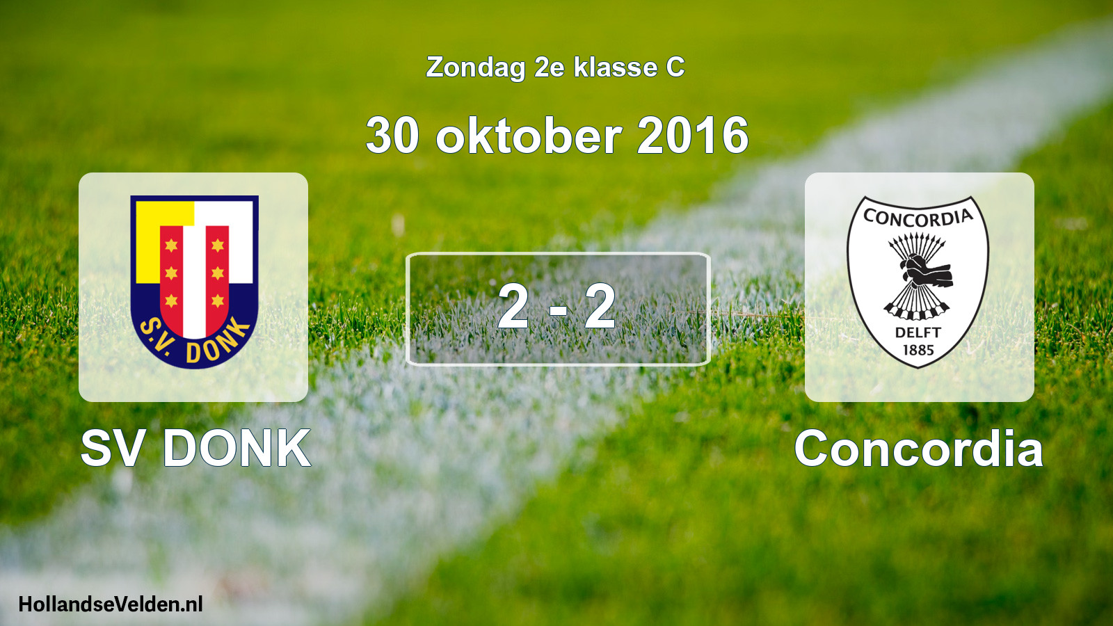 Total number of matches played: SV DONK - Concordia 2 - 2 (30 October 2016)