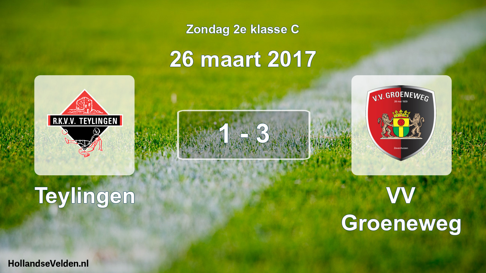 Total number of matches played: Teylingen - VV Groeneweg 1 - 3 (26 March 2017)