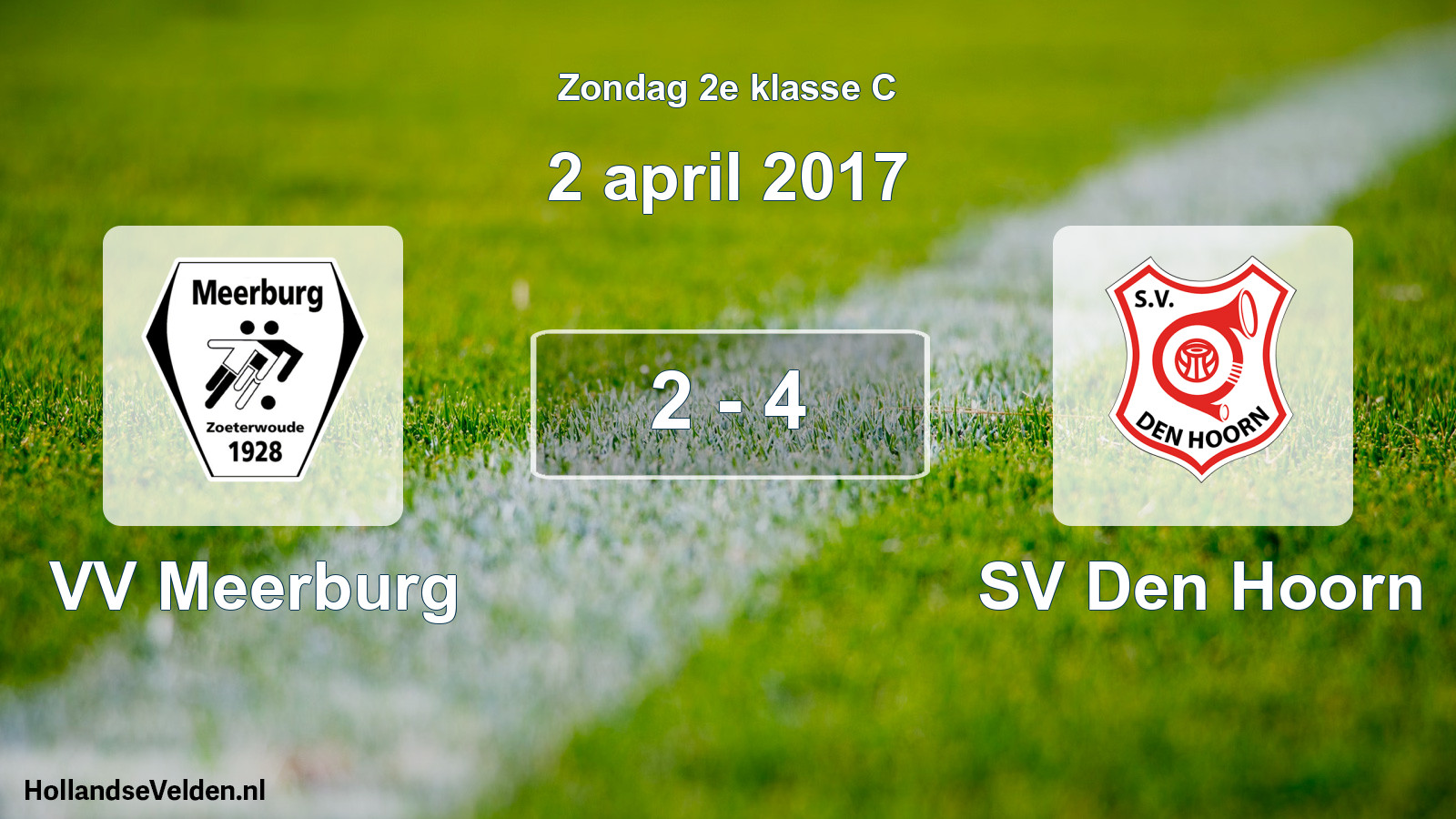 Total number of matches played: VV Meerburg - SV Den Hoorn 2 - 4 (2 April 2017)