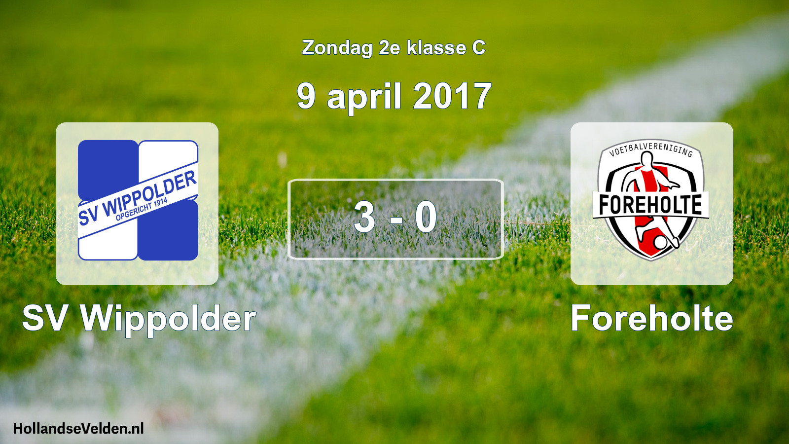 Total number of matches played: SV Wippolder - Foreholte 3 - 0 (9 April 2017)