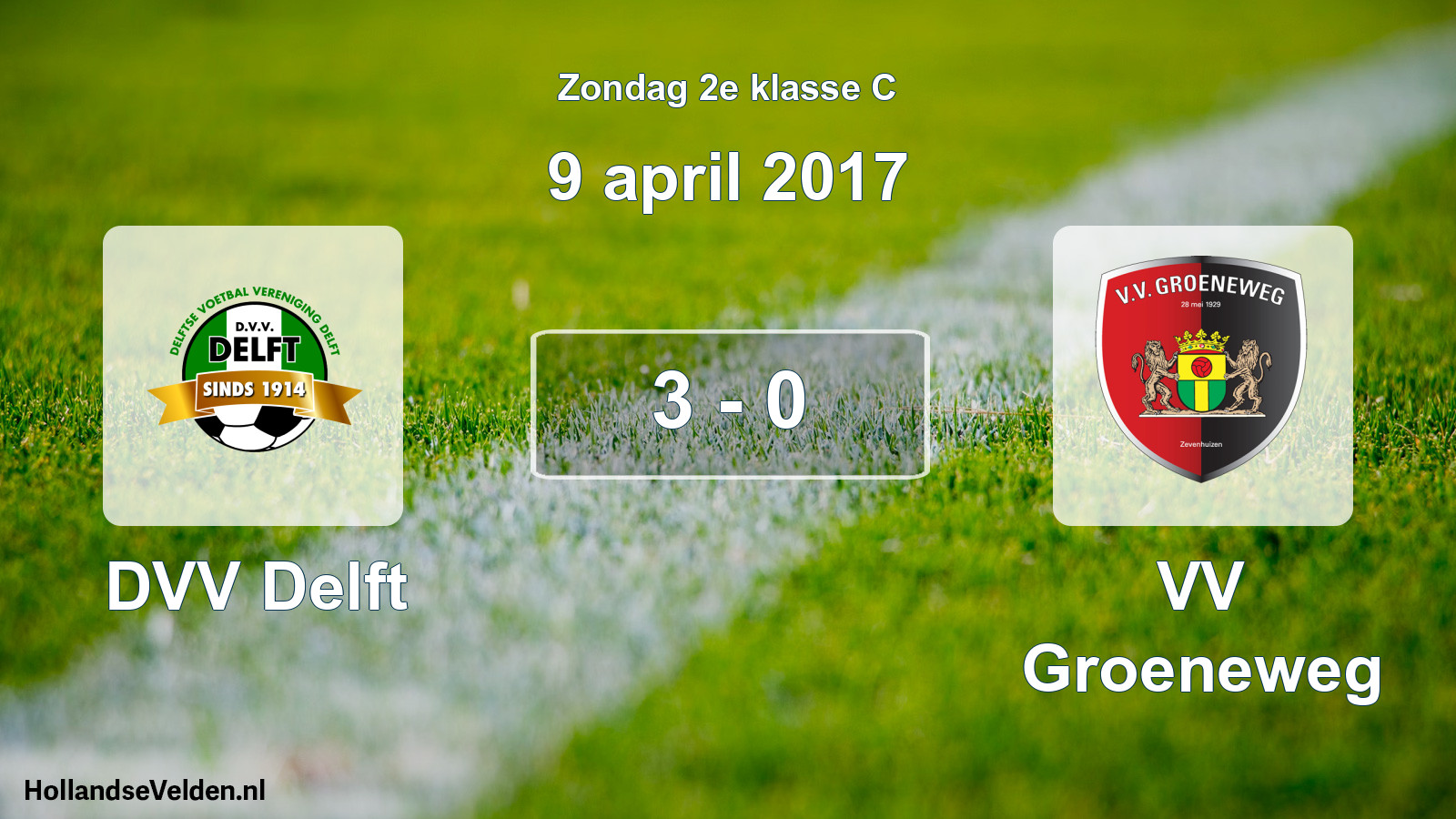 Total number of matches played: DVV Delft - VV Groeneweg 3 - 0 (9 April 2017)