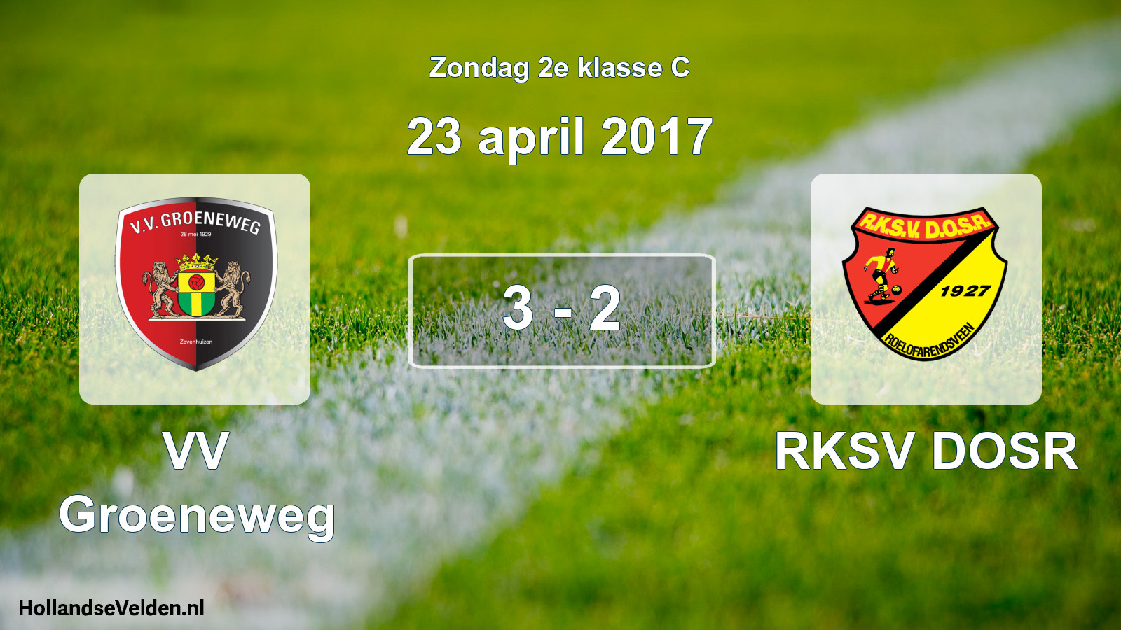 Total number of matches played: VV Groeneweg - RKSV DOSR 3 - 2 (23 April 2017)