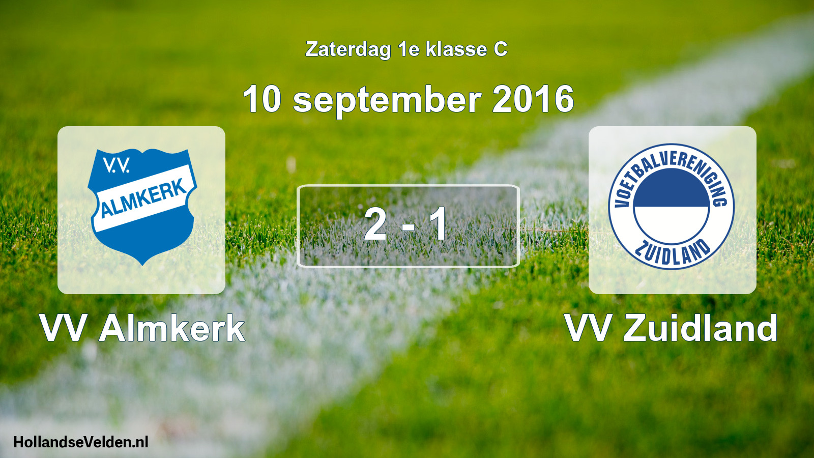 Total number of matches played: VV Almkerk - VV Zuidland 2 - 1 (10 September 2016)