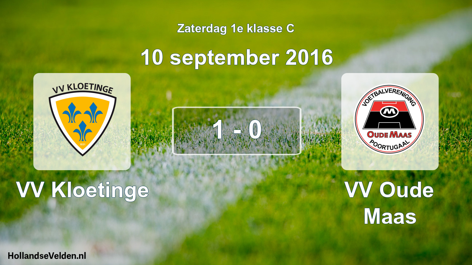 Total number of matches played: VV Kloetinge - VV Oude Maas 1 - 0 (10 September 2016)