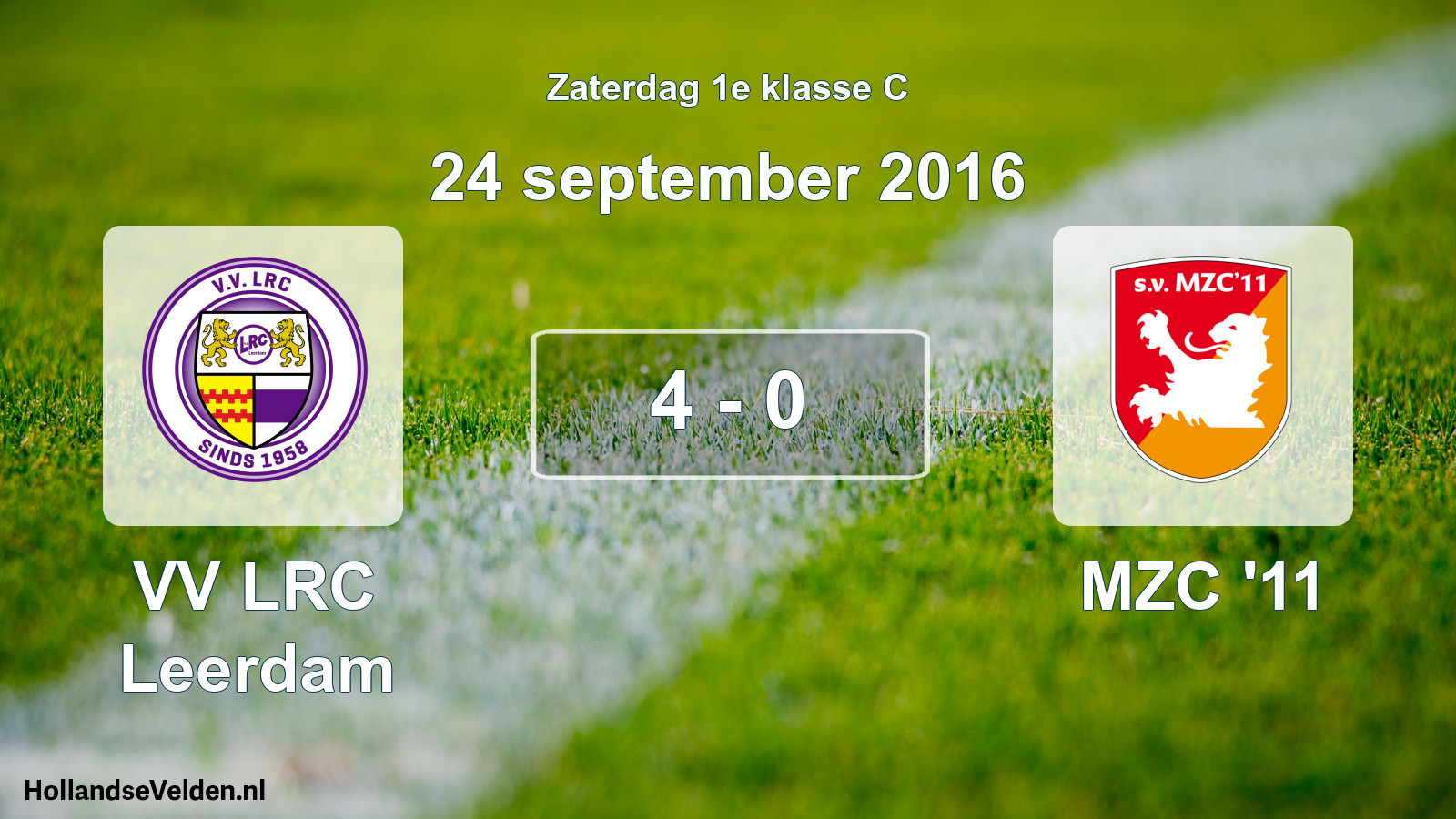Total number of matches played: VV LRC Leerdam - MZC '11 4 - 0 (24 September 2016)