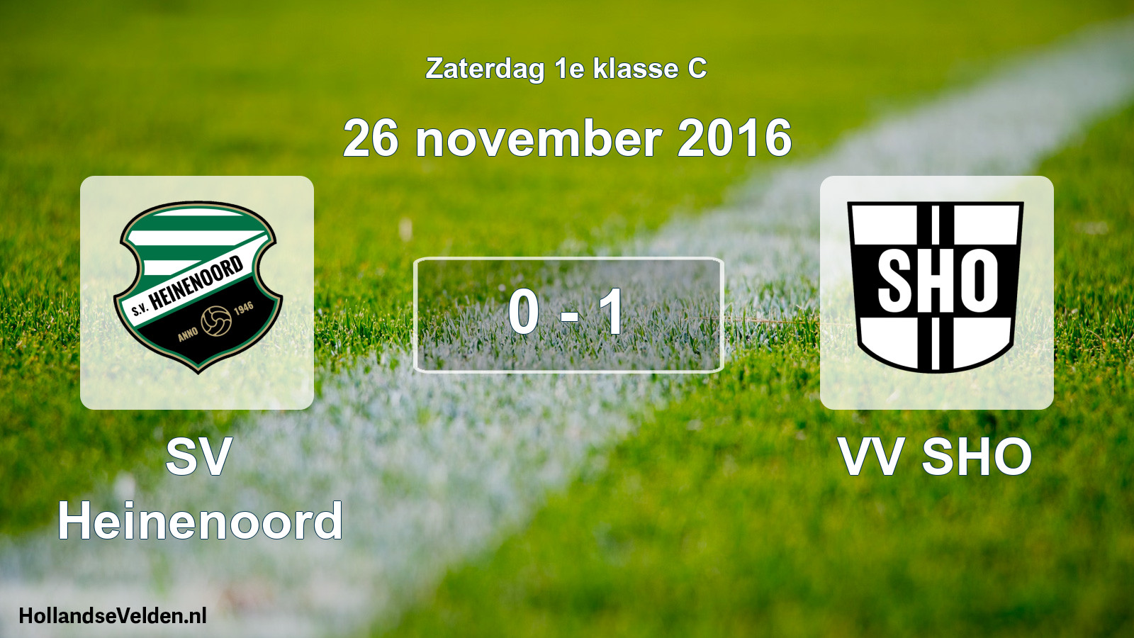 Total number of matches played: SV Heinenoord - VV SHO 0 - 1 (26 November 2016)