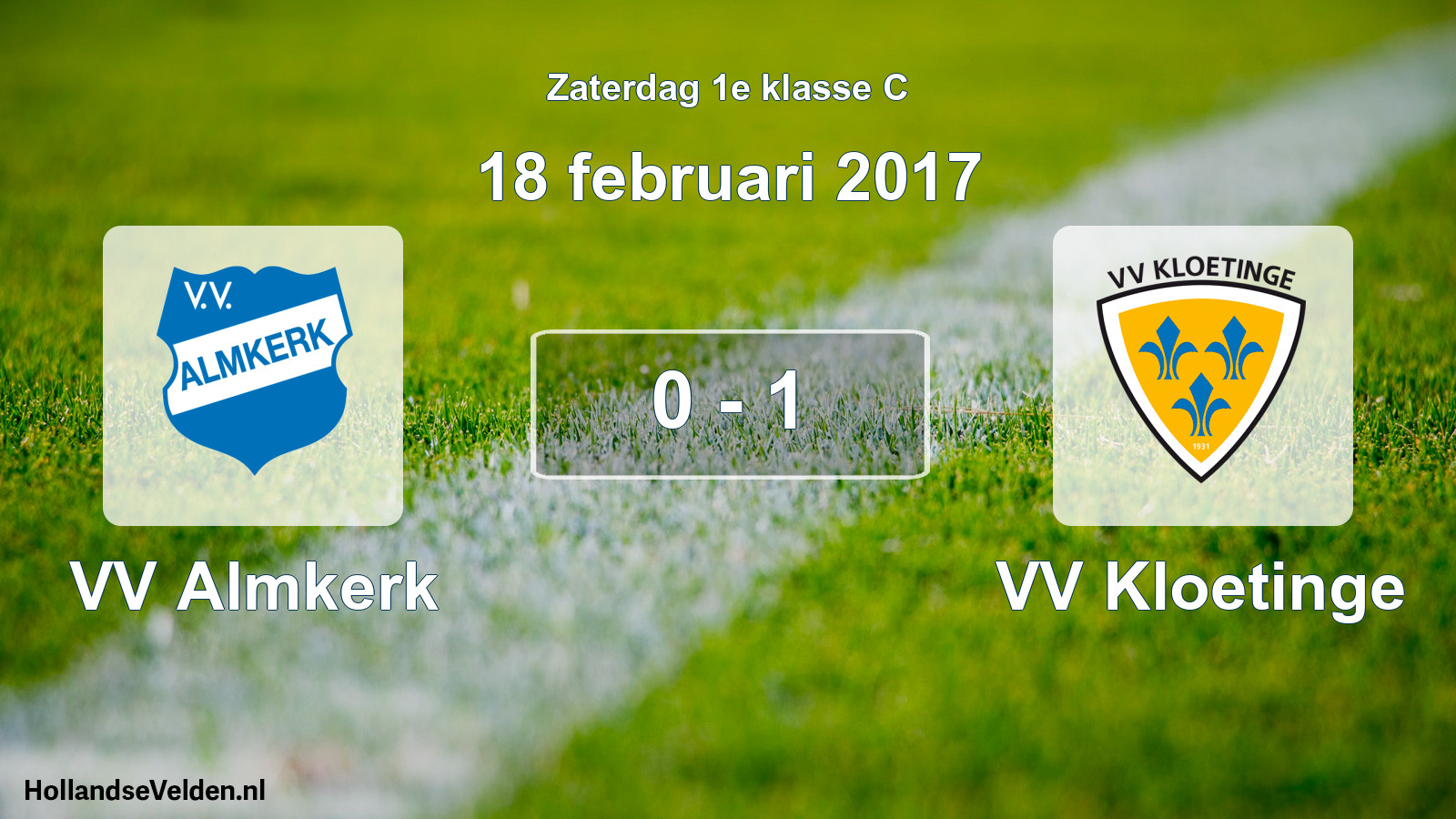 Total number of matches played: VV Almkerk - VV Kloetinge 0 - 1 (18 February 2017)
