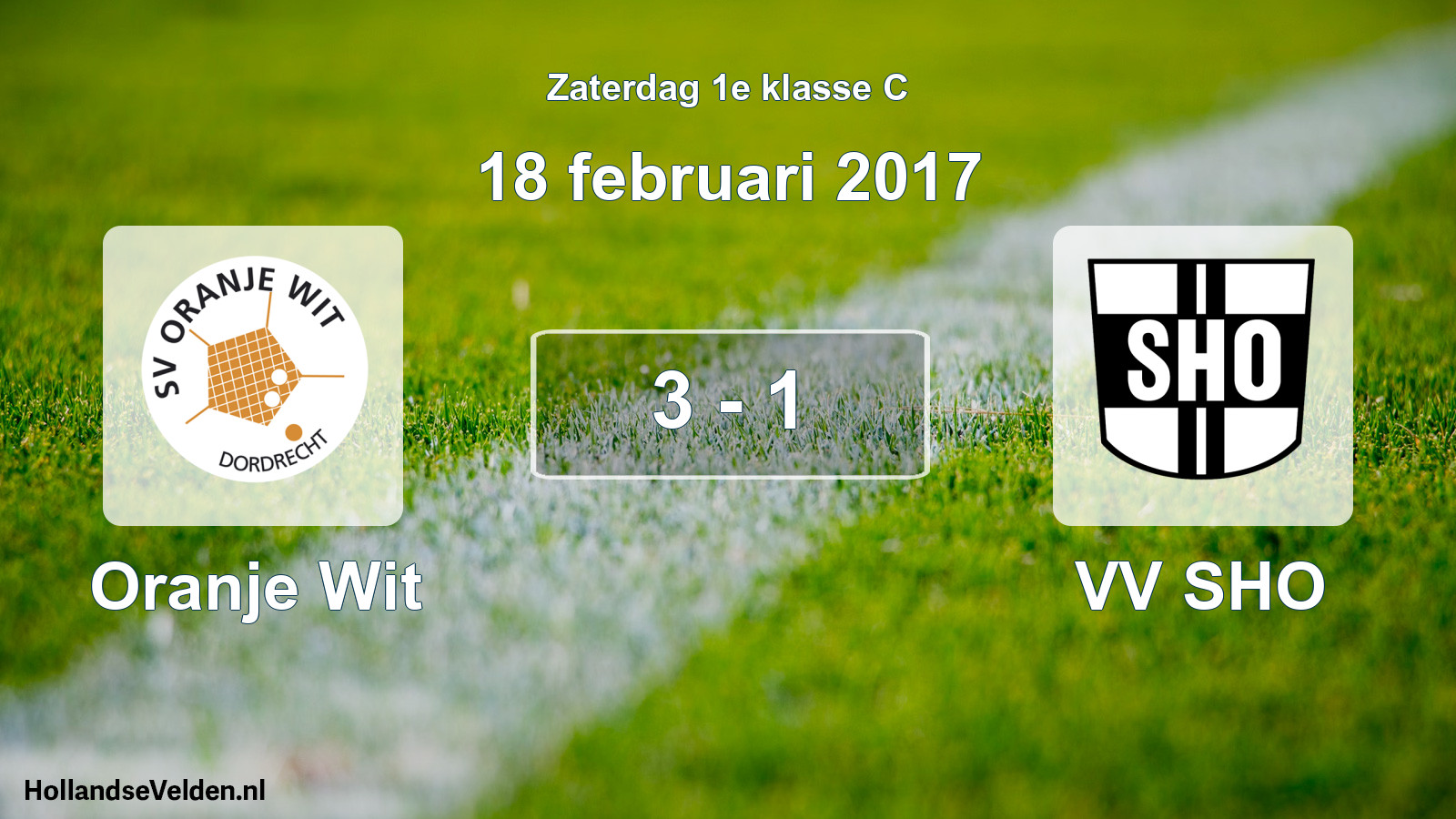 Total number of matches played: Oranje Wit - VV SHO 3 - 1 (18 February 2017)