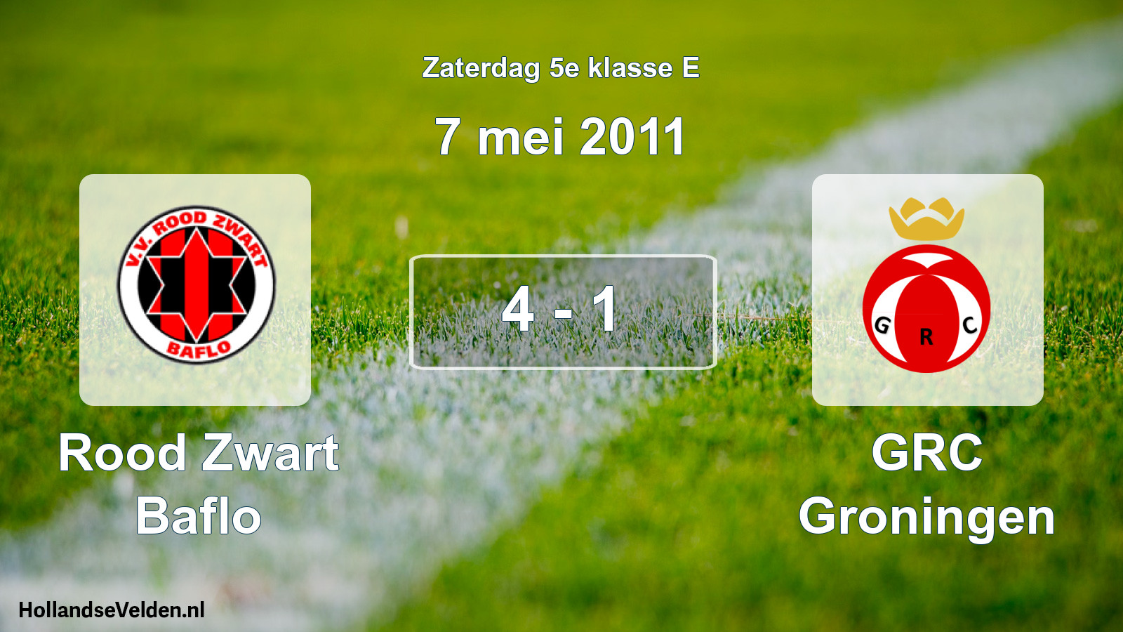 Total number of matches played: Rood Zwart Baflo - GRC Groningen 4 - 1 (7 May 2011)