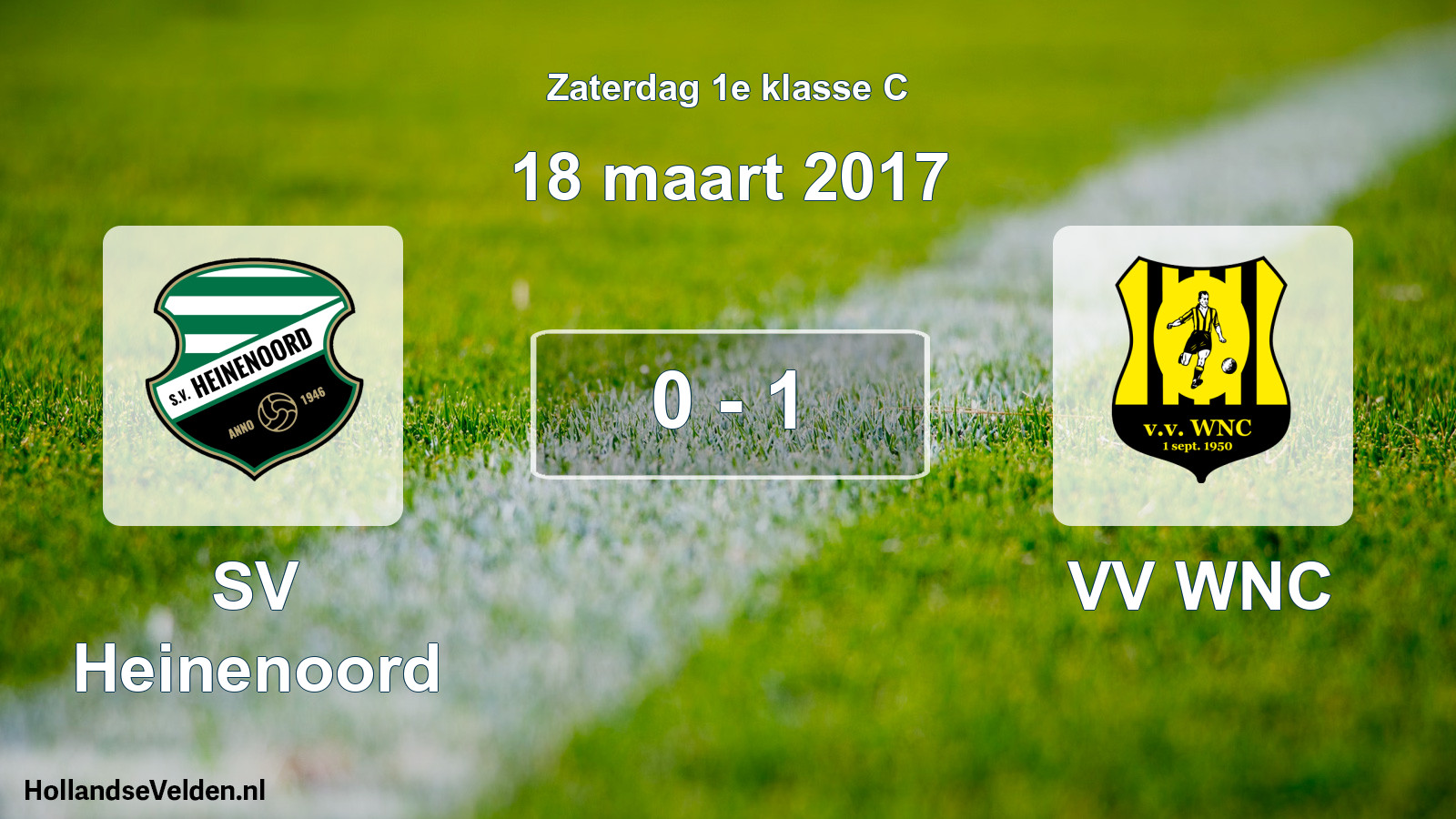 Total number of matches played: SV Heinenoord - VV WNC 0 - 1 (18 March 2017)