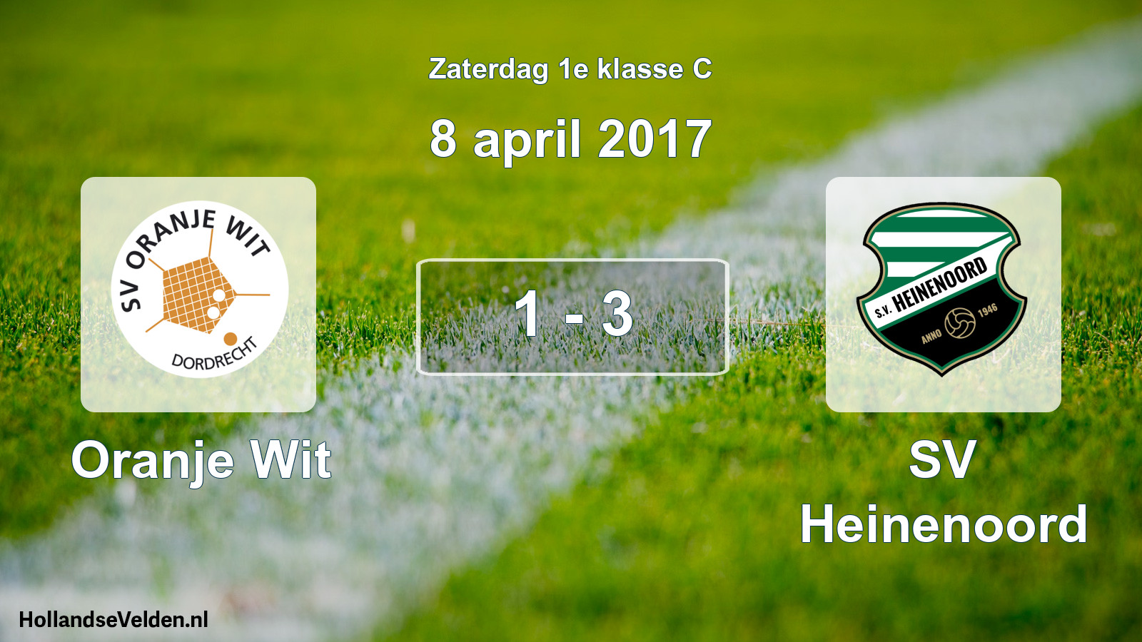 Total number of matches played: Oranje Wit - SV Heinenoord 1 - 3 (8 April 2017)