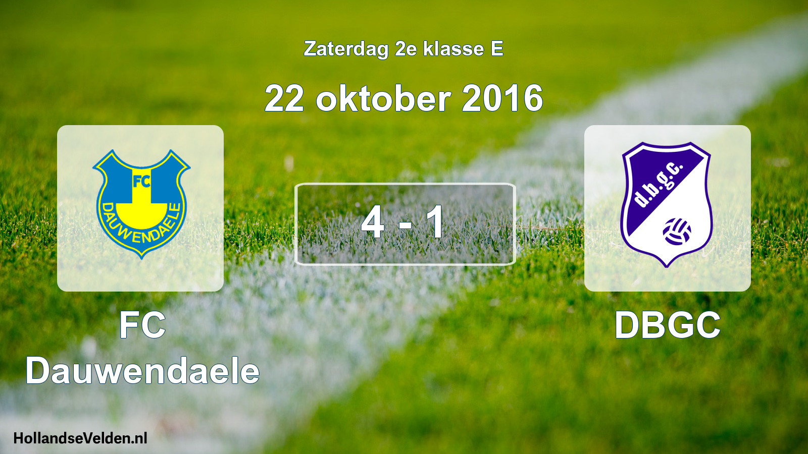 Total number of matches played: FC Dauwendaele - DBGC 4 - 1 (22 October 2016)