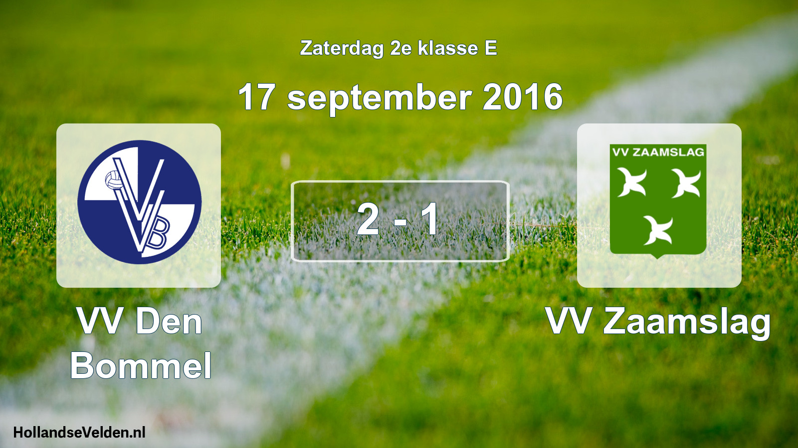 Total number of matches played: VV Den Bommel - VV Zaamslag 2 - 1 (17 September 2016)