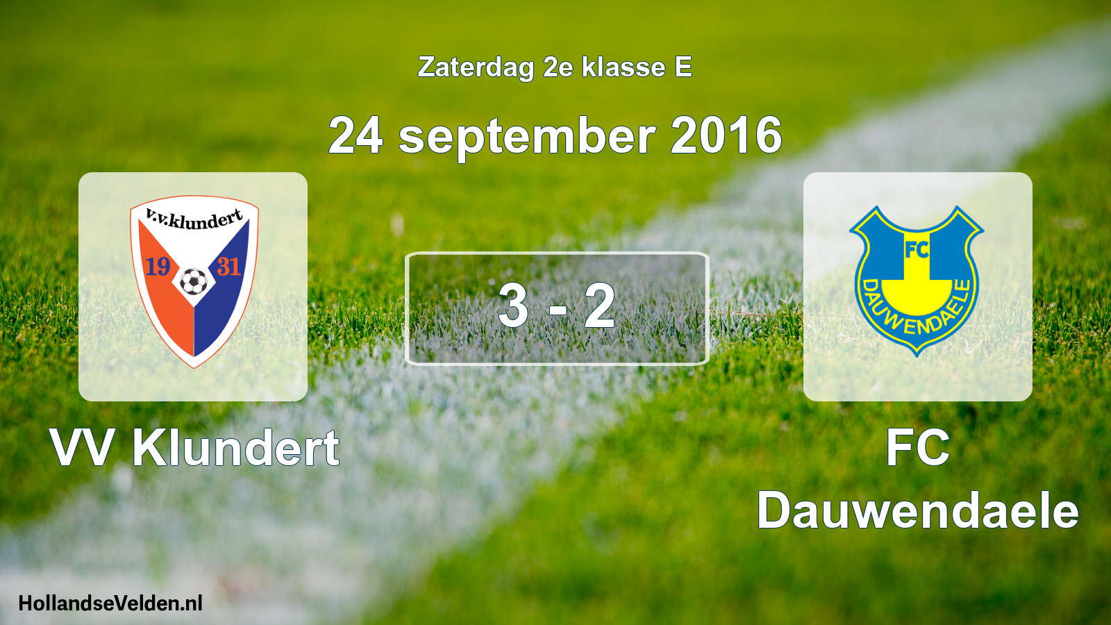 Total number of matches played: VV Klundert - FC Dauwendaele 3 - 2 (24 September 2016)