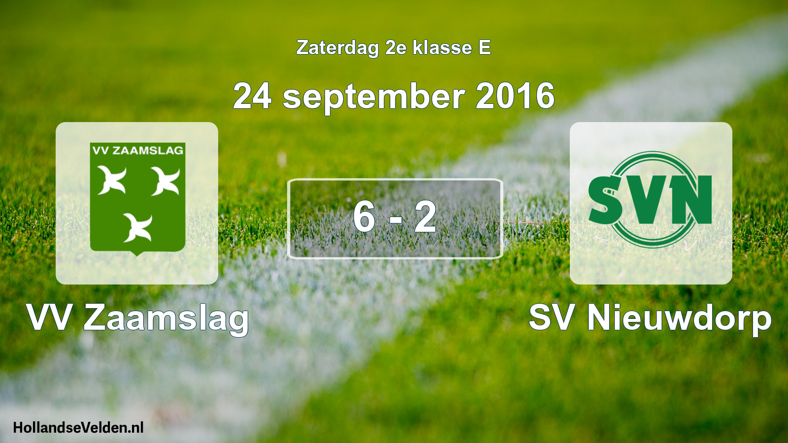 Total number of matches played: VV Zaamslag - SV Nieuwdorp 6 - 2 (24 September 2016)