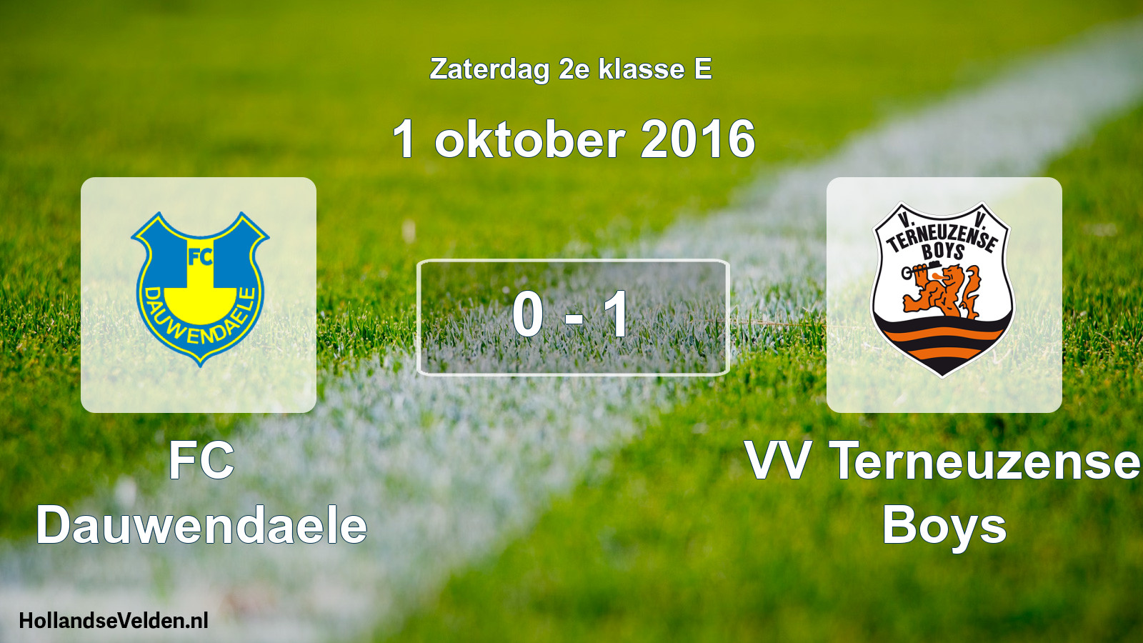 Total number of matches played: FC Dauwendaele - VV Terneuzense Boys 0 - 1 (1 October 2016)