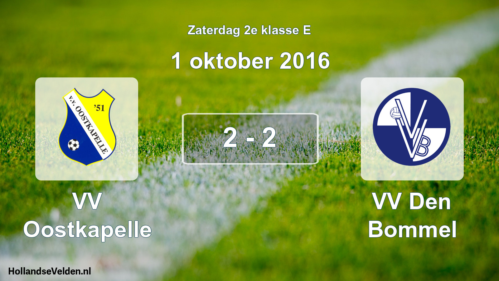Total number of matches played: VV Oostkapelle - VV Den Bommel 2 - 2 (1 October 2016)