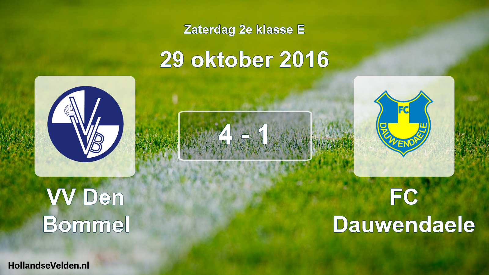 Total number of matches played: VV Den Bommel - FC Dauwendaele 4 - 1 (29 October 2016)