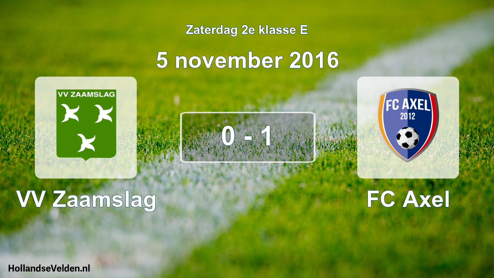 Total number of matches played: VV Zaamslag - FC Axel 0 - 1 (5 November 2016)