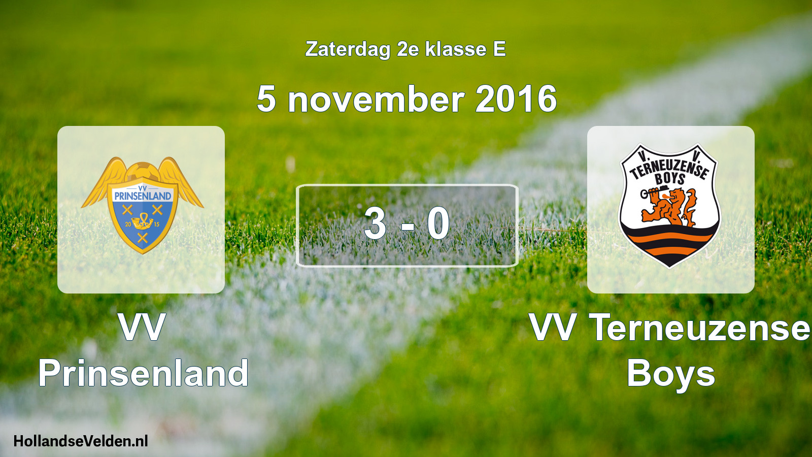 Total number of matches played: VV Prinsenland - VV Terneuzense Boys 3 - 0 (5 November 2016)