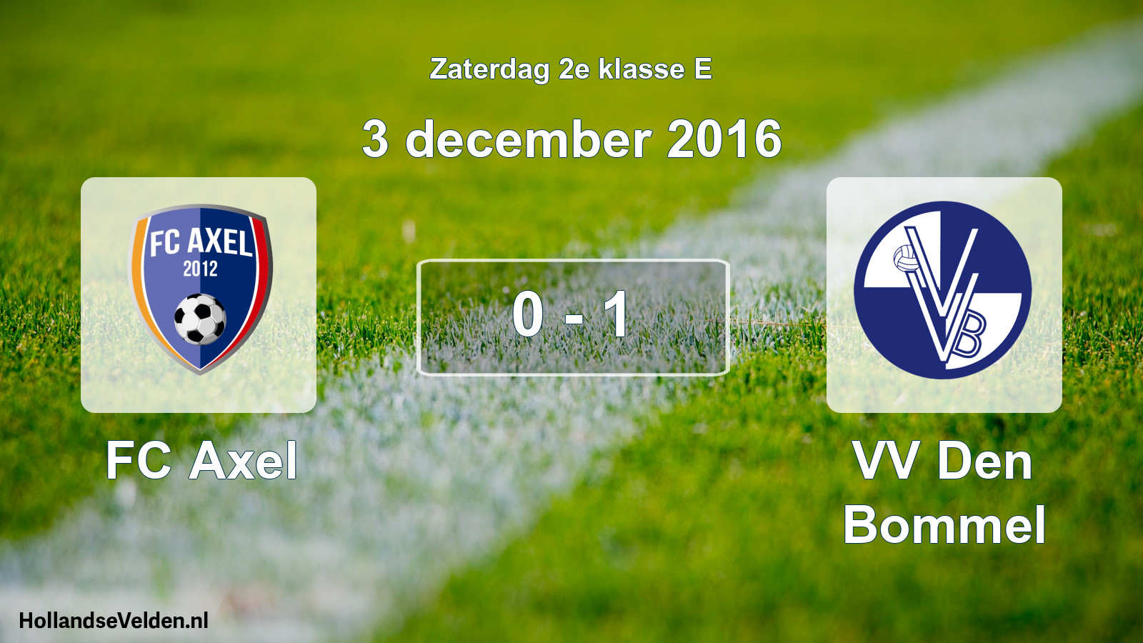 Total number of matches played: FC Axel - VV Den Bommel 0 - 1 (3 December 2016)