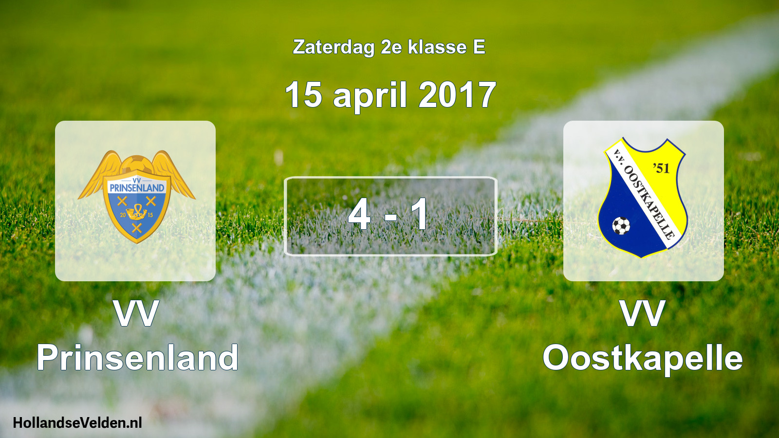 Total number of matches played: VV Prinsenland - VV Oostkapelle 4 - 1 (15 April 2017)