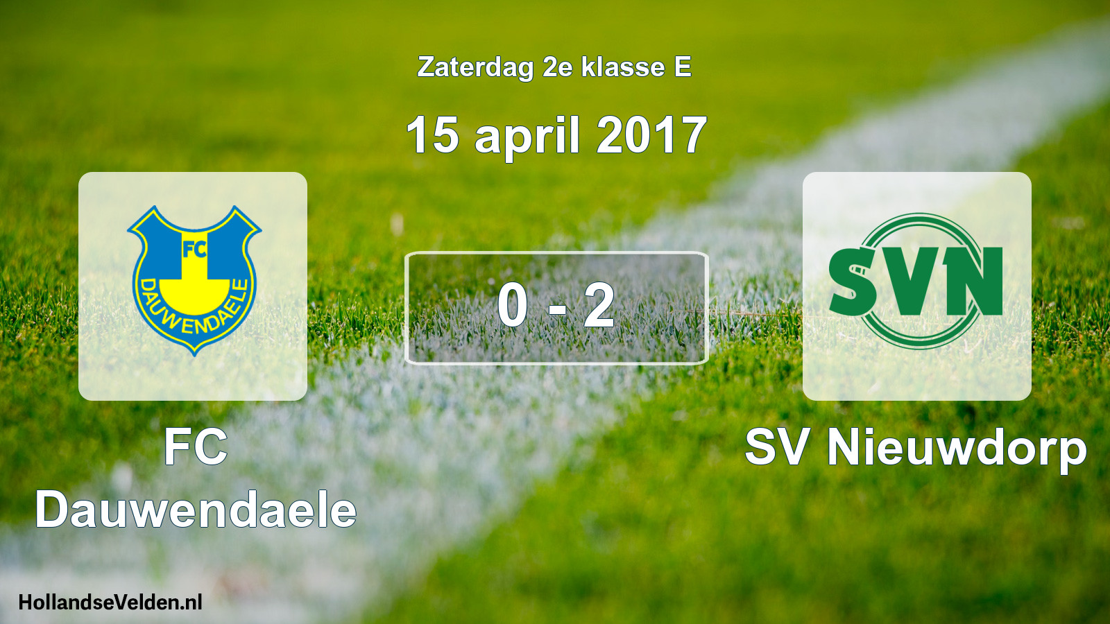 Total number of matches played: FC Dauwendaele - SV Nieuwdorp 0 - 2 (15 April 2017)