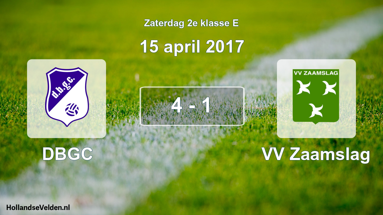 Total number of matches played: DBGC - VV Zaamslag 4 - 1 (15 April 2017)
