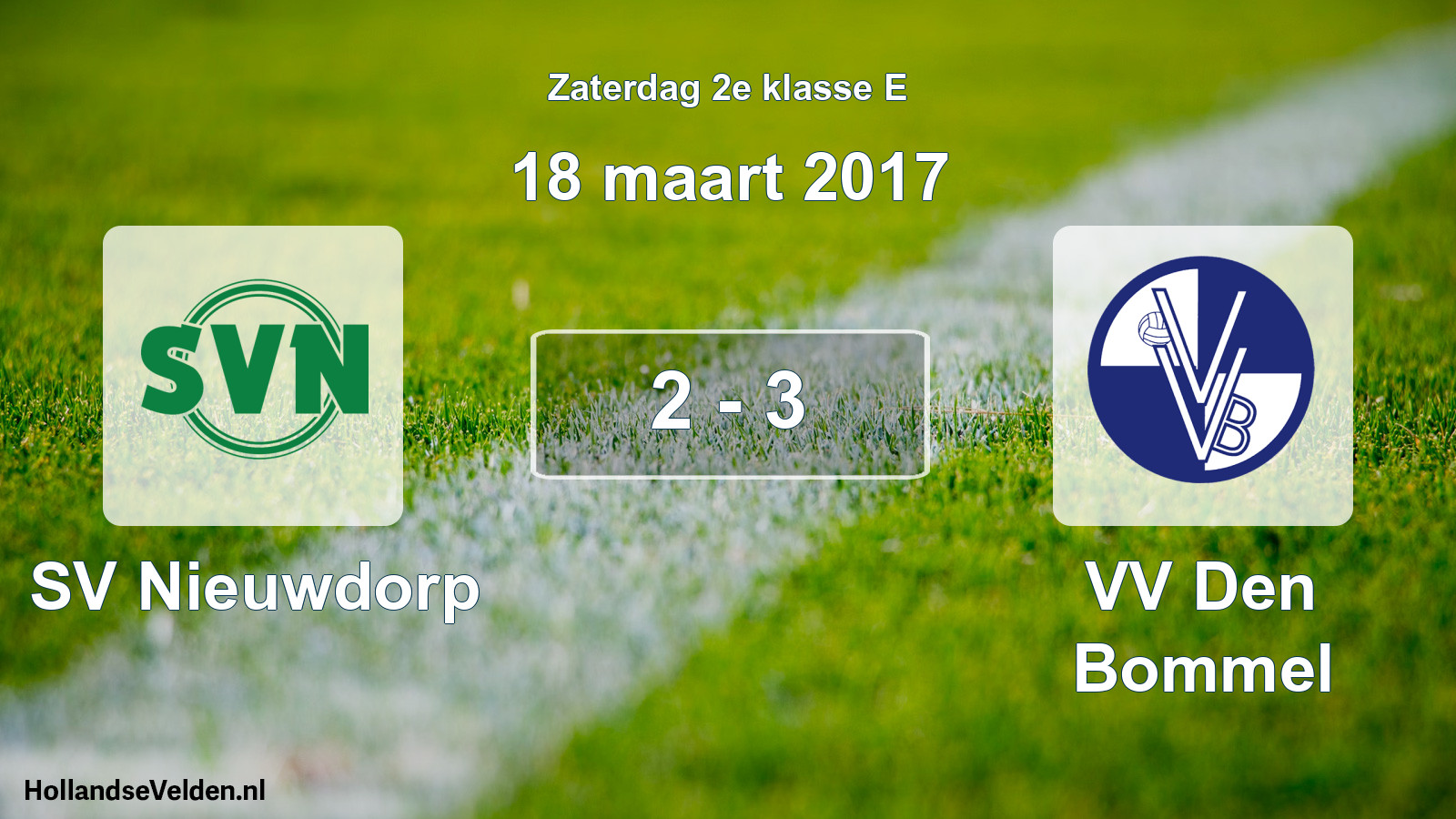 Total number of matches played: SV Nieuwdorp - VV Den Bommel 2 - 3 (18 March 2017)