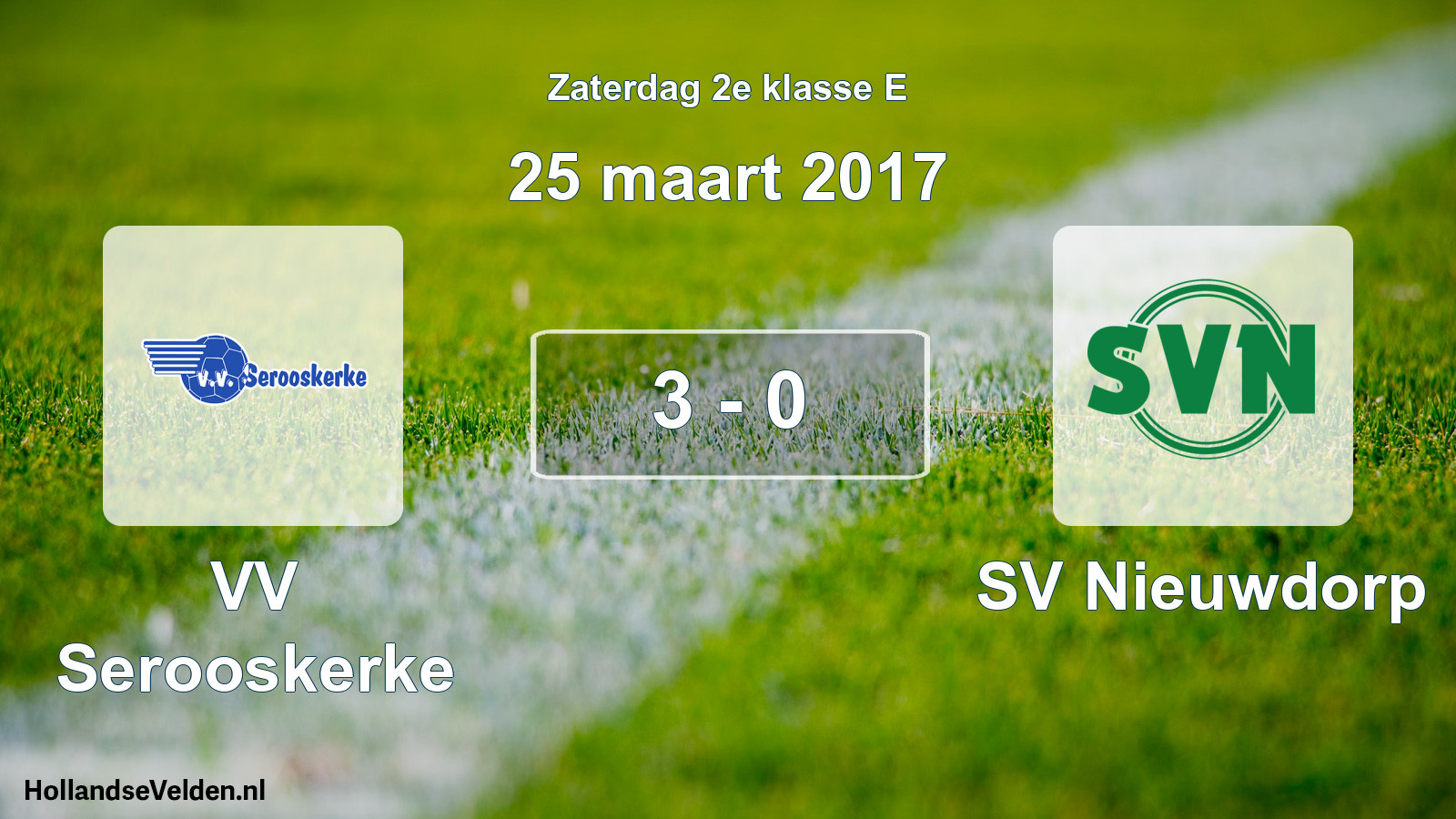 Total number of matches played: VV Serooskerke - SV Nieuwdorp 3 - 0 (25 March 2017)