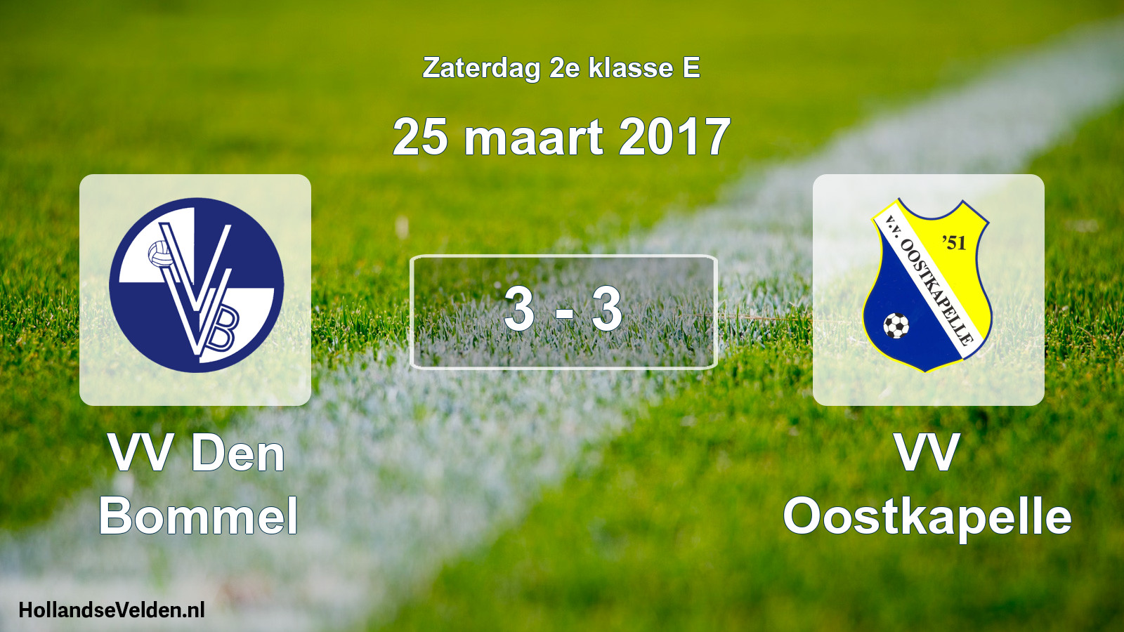 Total number of matches played: VV Den Bommel - VV Oostkapelle 3 - 3 (25 March 2017)