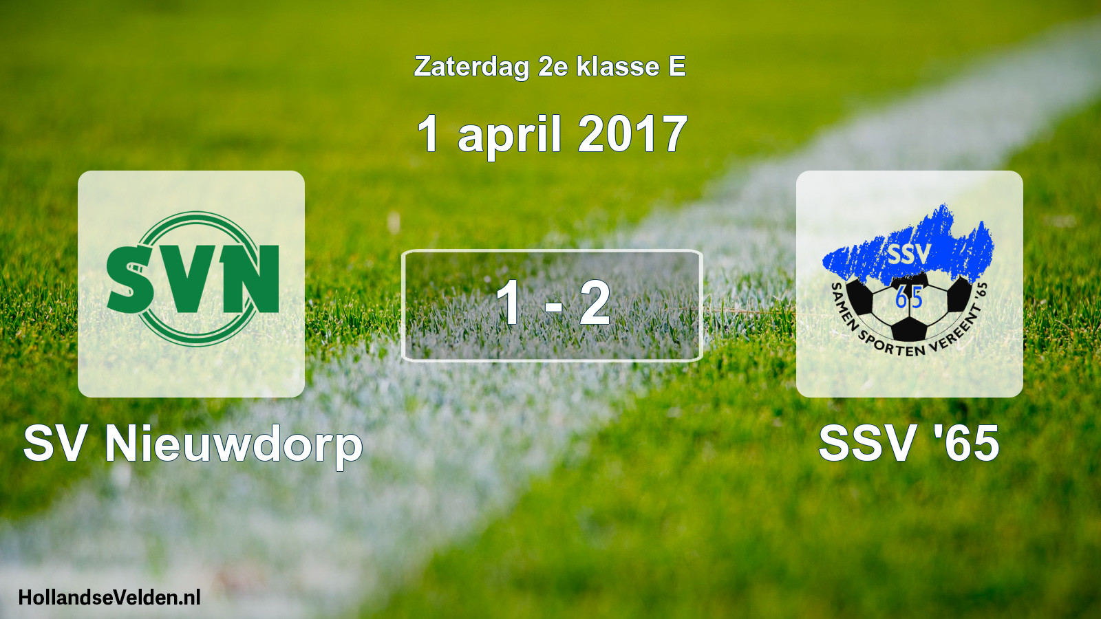 Total number of matches played: SV Nieuwdorp - SSV '65 1 - 2 (1 April 2017)