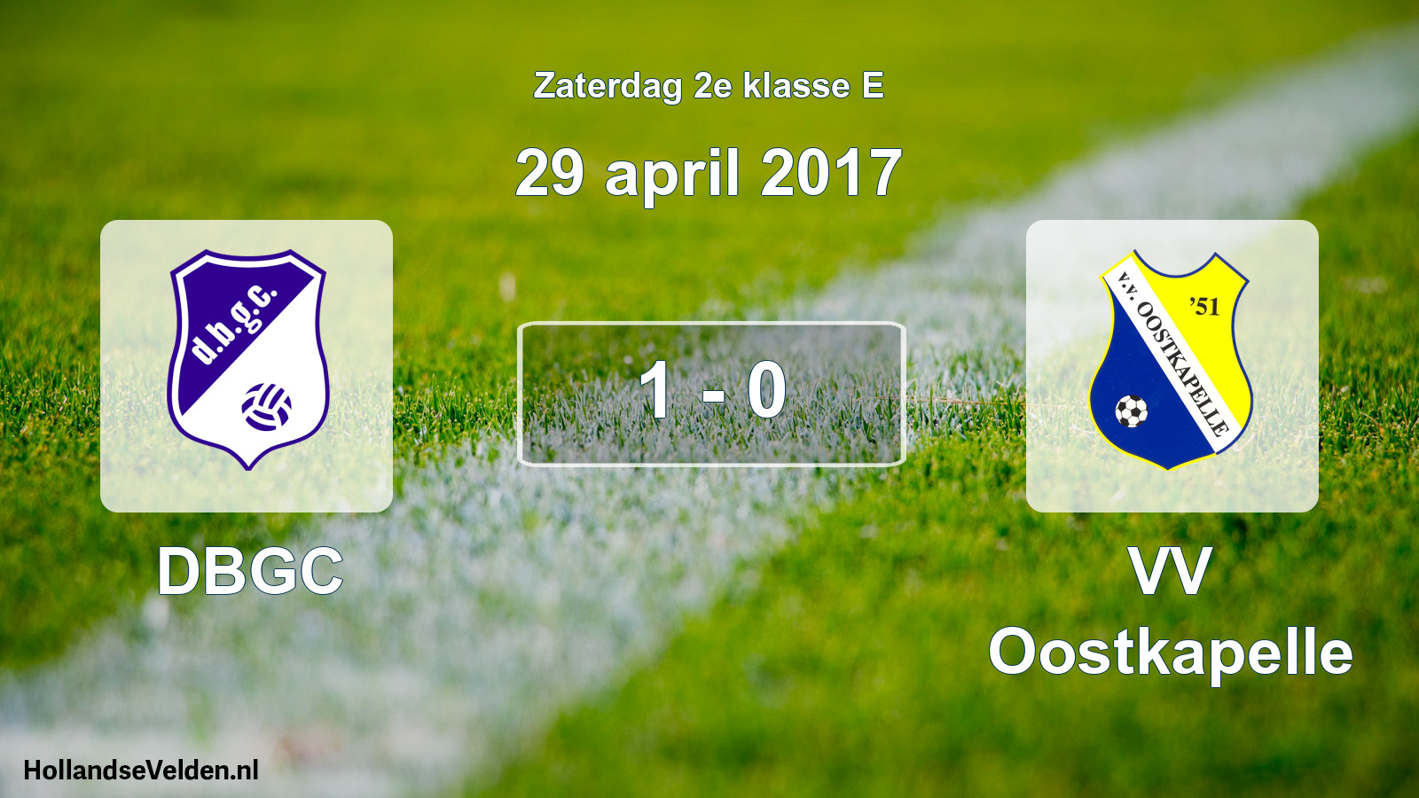 Total number of matches played: DBGC - VV Oostkapelle 1 - 0 (29 April 2017)
