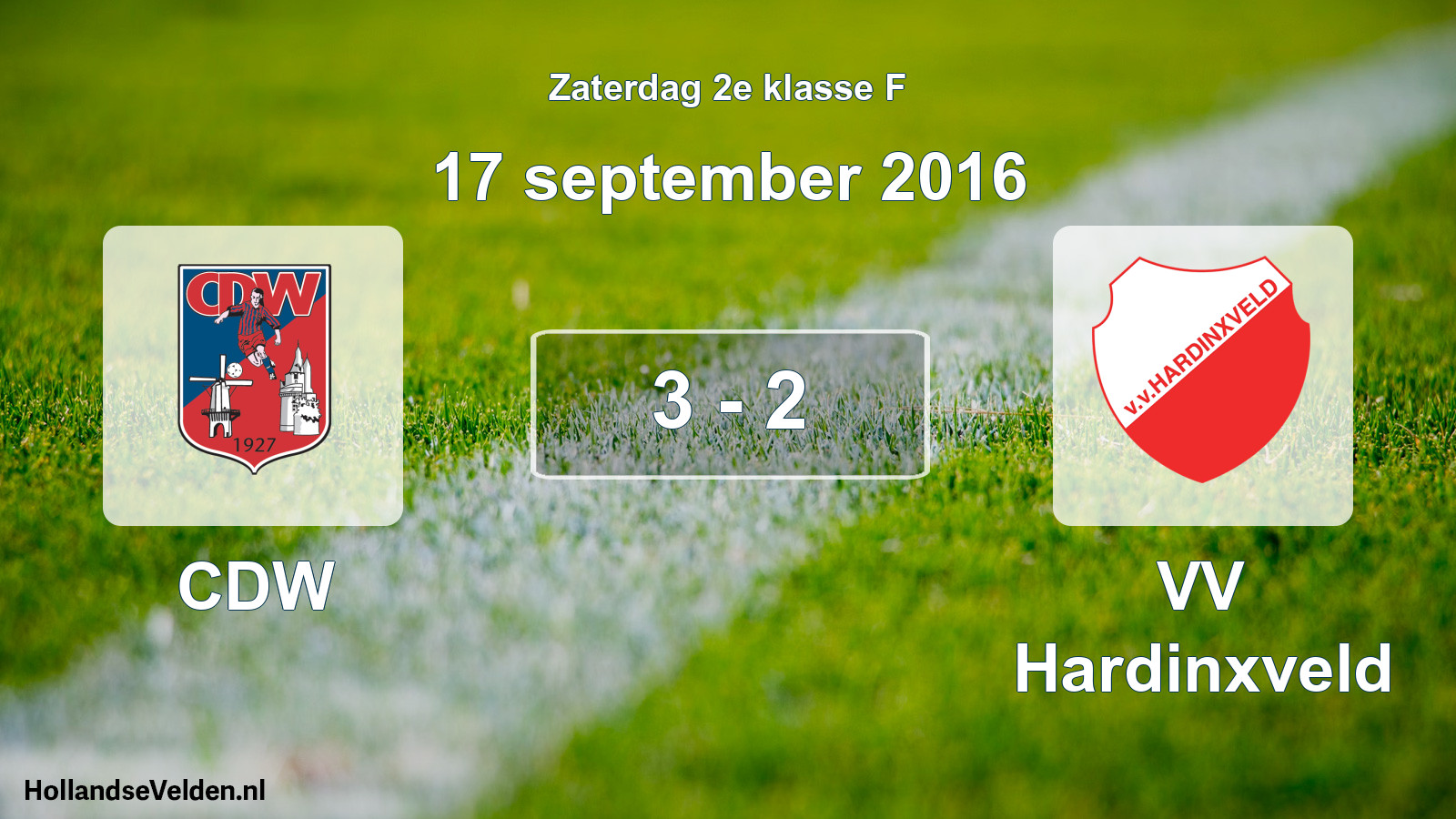 Total number of matches played: CDW - VV Hardinxveld 3 - 2 (17 September 2016)