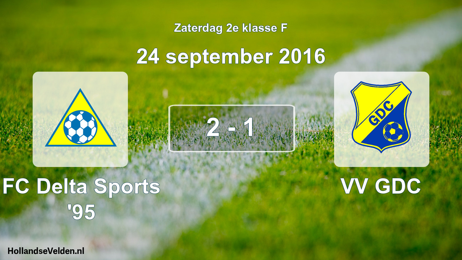Total number of matches played: FC Delta Sports '95 - VV GDC 2 - 1 (24 September 2016)