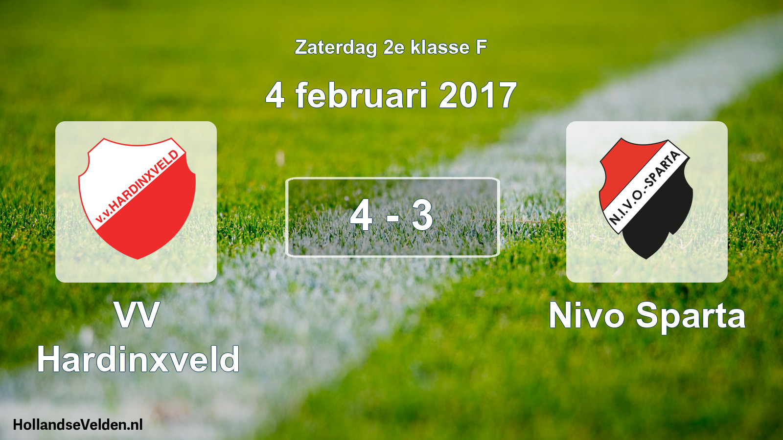 Total number of matches played: VV Hardinxveld - Nivo Sparta 4 - 3 (4 February 2017)