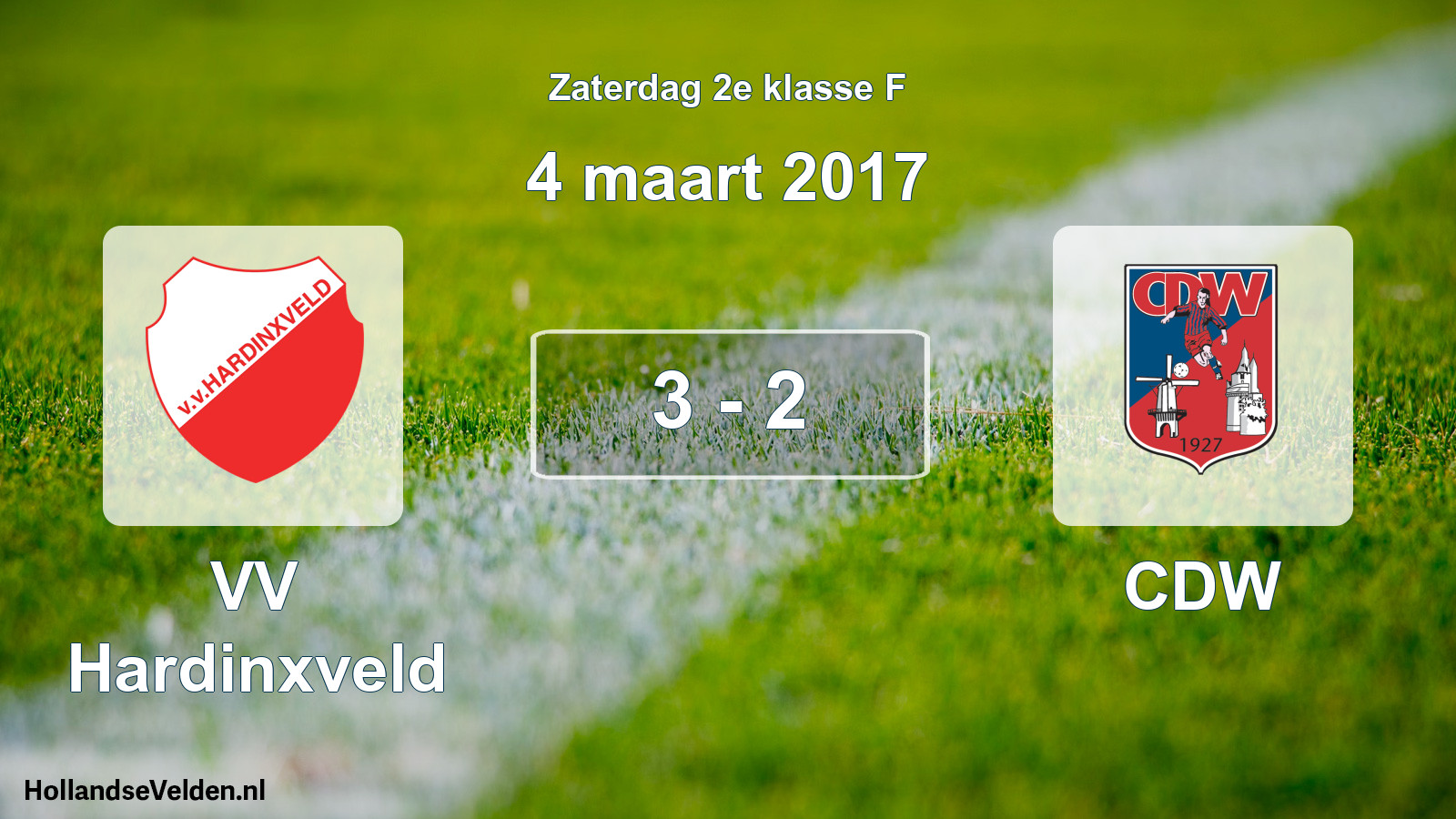 Total number of matches played: VV Hardinxveld - CDW 3 - 2 (4 March 2017)