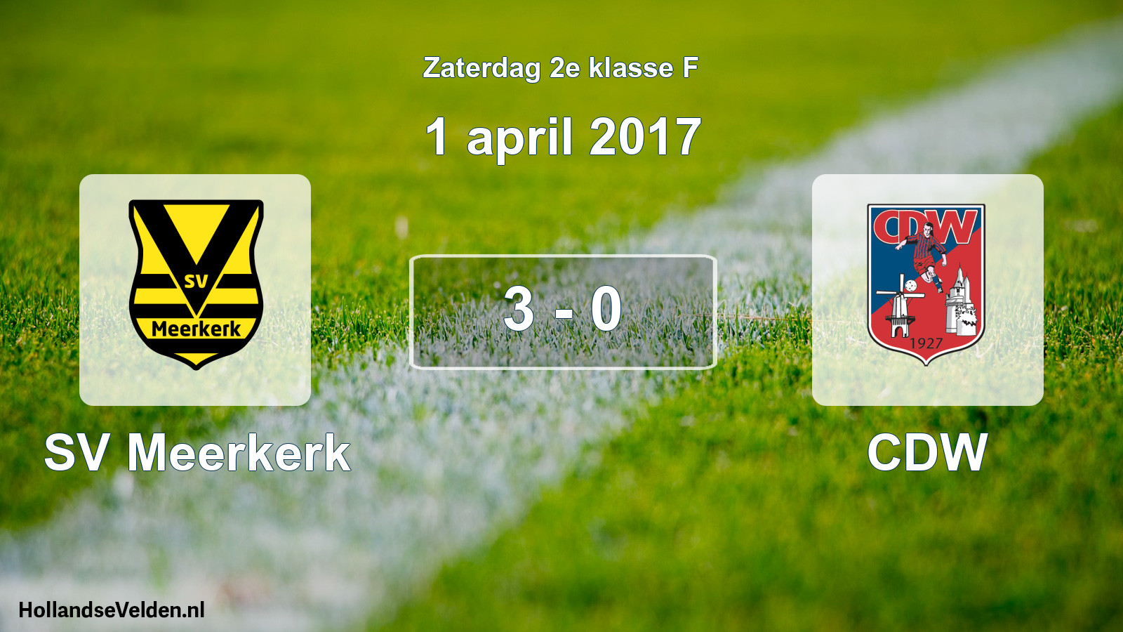 Total number of matches played: SV Meerkerk - CDW 3 - 0 (1 April 2017)