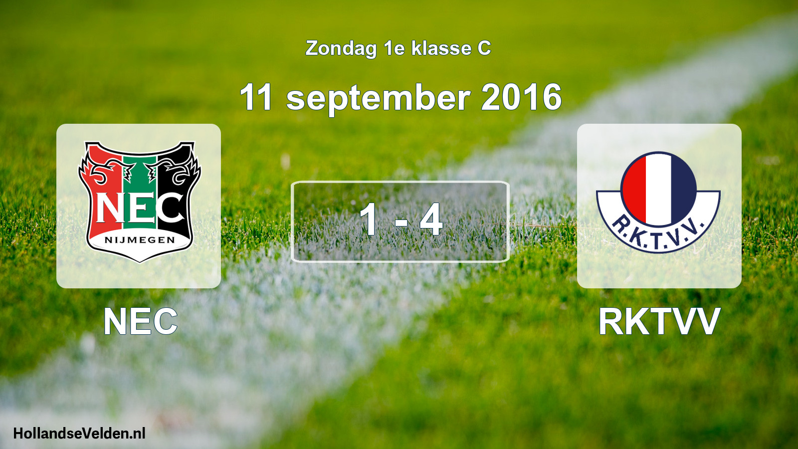Total number of matches played: NEC - RKTVV 1 - 4 (11 September 2016)