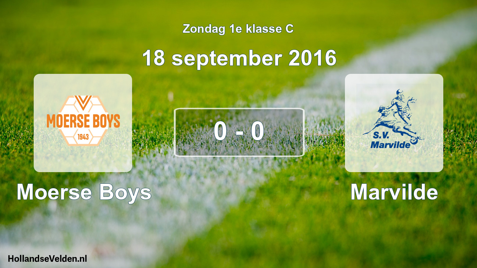 Total number of matches played: Moerse Boys - Marvilde 0 - 0 (18 September 2016)