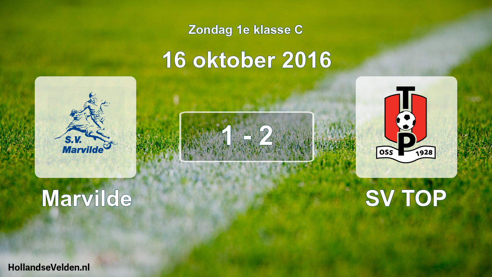 Total number of matches played: Marvilde - SV TOP 1 - 2 (16 October 2016)