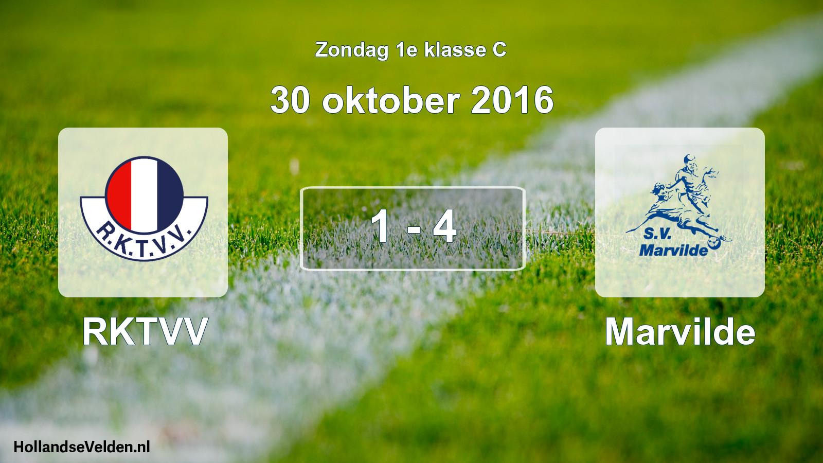 Total number of matches played: RKTVV - Marvilde 1 - 4 (30 October 2016)