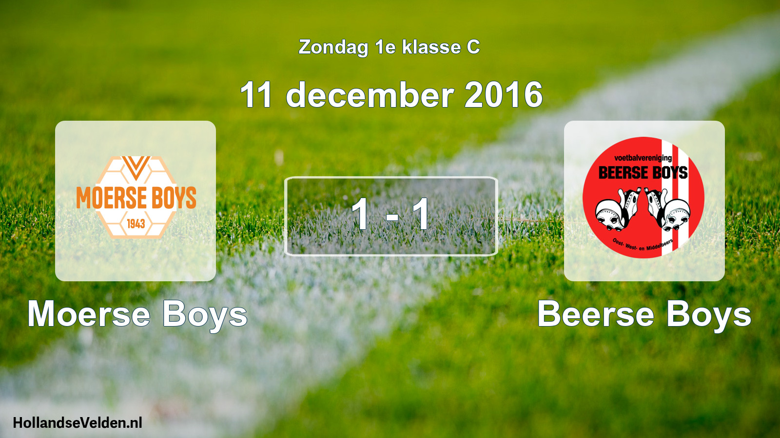 Total number of matches played: Moerse Boys - Beerse Boys 1 - 1 (11 December 2016)