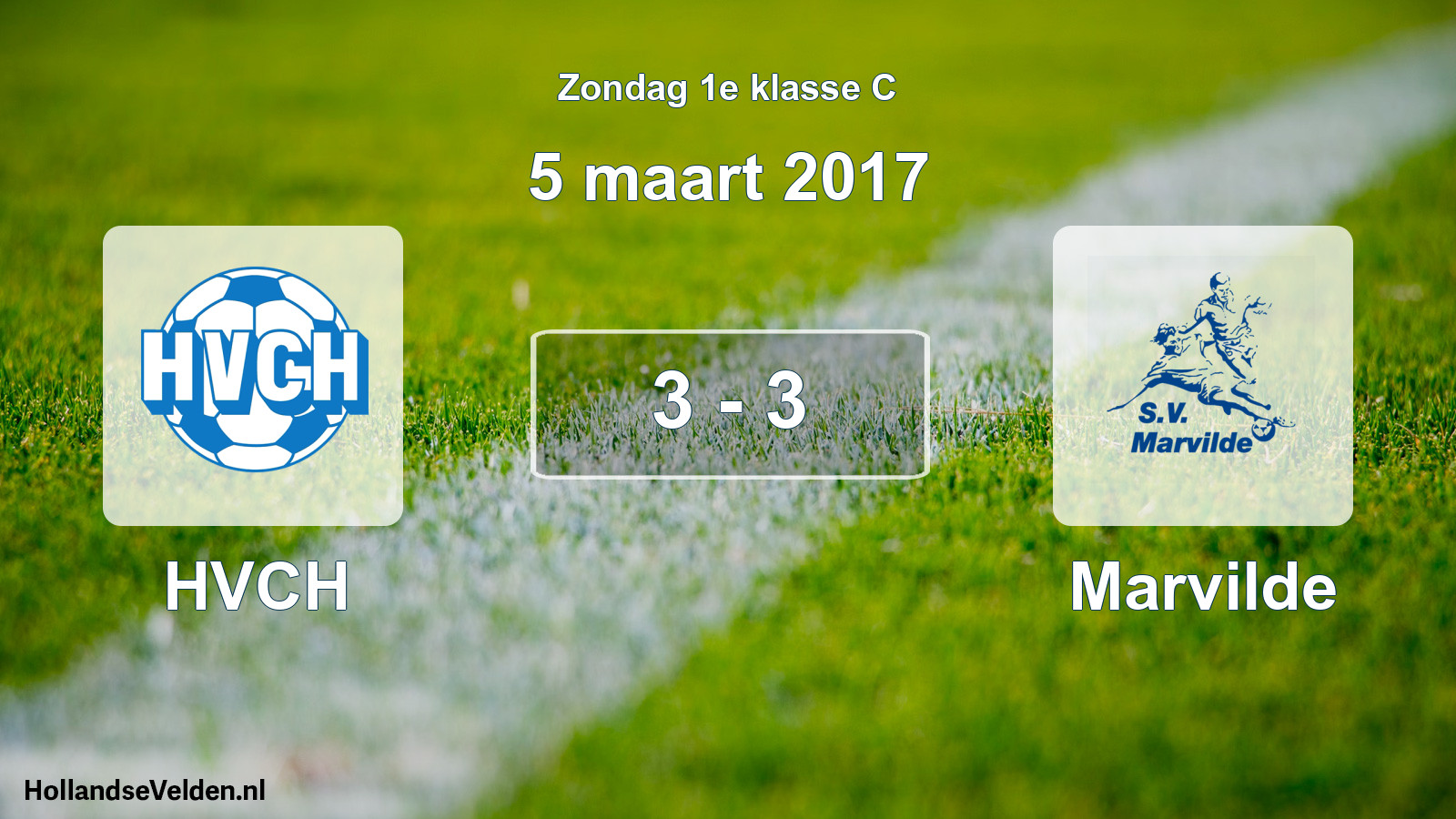 Total number of matches played: HVCH - Marvilde 3 - 3 (5 March 2017)